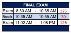 Final Exam Schedule